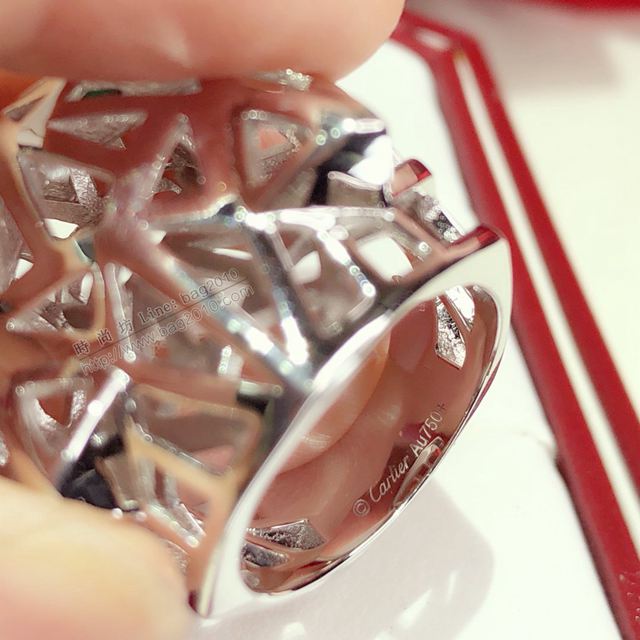 Cartier飾品 卡地亞情侶爆款豹頭戒 925純銀材質電鍍三層厚金  zgk1236